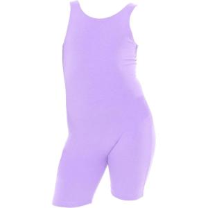 image:imageSTRETCH IS COMFORT Girls Biketard Tank Ankle Length Unitard amp Long Sleeve Unitard  Soft Stretch One Piece  416Lavender