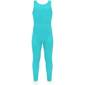 image:imageSTRETCH IS COMFORT Girls Biketard Tank Ankle Length Unitard amp Long Sleeve Unitard  Soft Stretch One Piece  416Turquoise