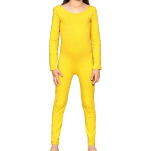 image:imageSTRETCH IS COMFORT Girls Biketard Tank Ankle Length Unitard amp Long Sleeve Unitard  Soft Stretch One Piece  416Yellow