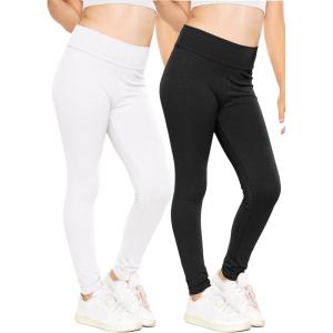 image:imageSTRETCH IS COMFORT Girls Cotton Stretch High Waisted Leggings and High Waist Biker Shorts Two Lengths to Choose  Size 414Blackwhite