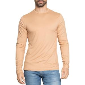 image:imageSTRETCH IS COMFORT Mens Oh So Soft Long Sleeve Top Crew Neck and Turtleneck  Small  5XBeige