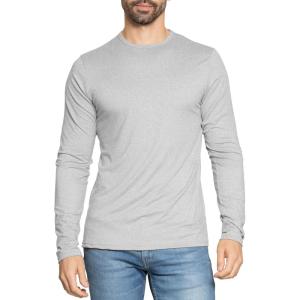 image:imageSTRETCH IS COMFORT Mens Oh So Soft Long Sleeve Top Crew Neck and Turtleneck  Small  5XHeather Gray