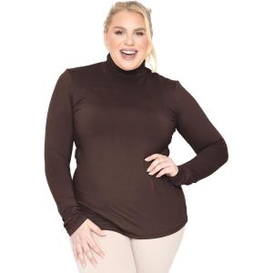 image:imageWomens Turtle Neck  Long Sleeve and Sleeveless Top  Plus Size XL7X  Tops Women White Turtleneck WomenBrown