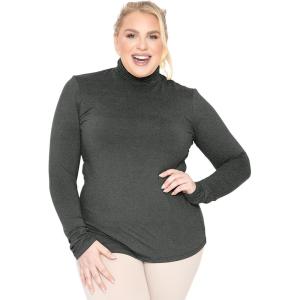 image:imageWomens Turtle Neck  Long Sleeve and Sleeveless Top  Plus Size XL7X  Tops Women White Turtleneck WomenCharcoal Gray