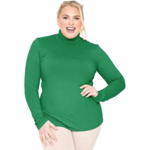 image:imageWomens Turtle Neck  Long Sleeve and Sleeveless Top  Plus Size XL7X  Tops Women White Turtleneck WomenKelly Green