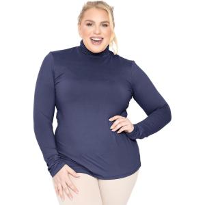 image:imageWomens Turtle Neck  Long Sleeve and Sleeveless Top  Plus Size XL7X  Tops Women White Turtleneck WomenNavy Blue