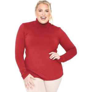 image:imageWomens Turtle Neck  Long Sleeve and Sleeveless Top  Plus Size XL7X  Tops Women White Turtleneck WomenRed