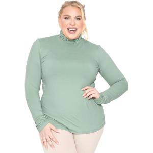 image:imageWomens Turtle Neck  Long Sleeve and Sleeveless Top  Plus Size XL7X  Tops Women White Turtleneck WomenSage Green