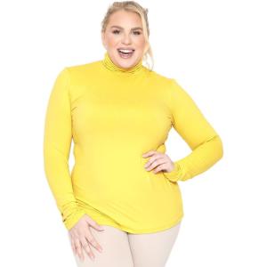 image:imageWomens Turtle Neck  Long Sleeve and Sleeveless Top  Plus Size XL7X  Tops Women White Turtleneck WomenYellow
