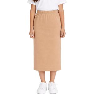image:imageGirls Long Skirt  Midi Skirt  Pencil Skirt  Cotton Stretch School Uniform Skirts Kids Size 416Beige