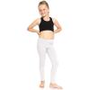image:imageOh So Soft Girls Leggings Soft Stretch Kids Leggings for Kids Footless Breathable Ankle Length Size 216White 3 Pack