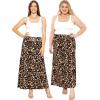 image:imageSTRETCH IS COMFORT Womens amp Plus Size Knee and Ankle Length Ruched Waist Flowy Skirt  Soft amp Lightweight  Sizes S  5XBrown Leopard