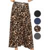 image:imageSTRETCH IS COMFORT Womens amp Plus Size Knee and Ankle Length Ruched Waist Flowy Skirt  Soft amp Lightweight  Sizes S  5XBrown Leopard