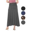 image:imageSTRETCH IS COMFORT Womens amp Plus Size Knee and Ankle Length Ruched Waist Flowy Skirt  Soft amp Lightweight  Sizes S  5XCharcoal Gray