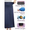 image:imageSTRETCH IS COMFORT Womens amp Plus Size Knee and Ankle Length Ruched Waist Flowy Skirt  Soft amp Lightweight  Sizes S  5XNavy Blue