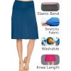 image:imageSTRETCH IS COMFORT Womens amp Plus Size Knee and Ankle Length Ruched Waist Flowy Skirt  Soft amp Lightweight  Sizes S  5XTeal