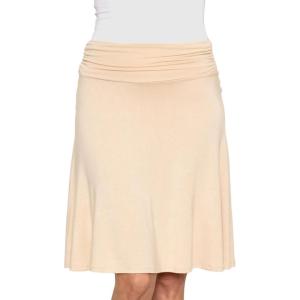 image:imageSTRETCH IS COMFORT Womens amp Plus Size Knee and Ankle Length Ruched Waist Flowy Skirt  Soft amp Lightweight  Sizes S  5XBeige