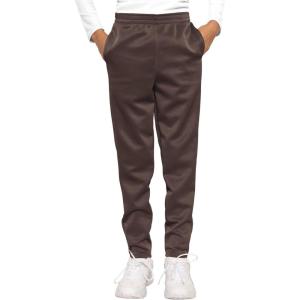 image:imageSTRETCH IS COMFORT Boys Slim Fit Jogger Play Pants  Soft PullOn Lounge Bottoms  Everyday School or Playwear  XSXLBrown