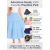 image:imageGirls Skirt Maxi Long Skirts Tiered Flowy Skirt for Teen Girls Elastic Waist Modest Soft Comfortable 2T16Black