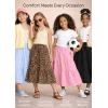 image:imageGirls Skirt Maxi Long Skirts Tiered Flowy Skirt for Teen Girls Elastic Waist Modest Soft Comfortable 2T16Black