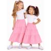 image:imageGirls Skirt Maxi Long Skirts Tiered Flowy Skirt for Teen Girls Elastic Waist Modest Soft Comfortable 2T16Light Pink
