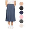 image:imageSTRETCH IS COMFORT Girls Midi Length Aline Skirt with Builtin Shorts  Size 416Light Navy