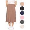 image:imageSTRETCH IS COMFORT Girls Midi Length Aline Skirt with Builtin Shorts  Size 416Mocha