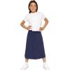 image:imageSTRETCH IS COMFORT Girls Midi Length Aline Skirt with Builtin Shorts  Size 416Navy Blue