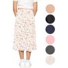 image:imageSTRETCH IS COMFORT Girls Midi Length Aline Skirt with Builtin Shorts  Size 416Pink Rose Vine