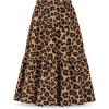 image:imageGirls Skirt Maxi Long Skirts Tiered Flowy Skirt for Teen Girls Elastic Waist Modest Soft Comfortable 2T16Brown Leopard