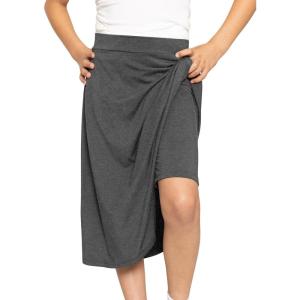 image:imageSTRETCH IS COMFORT Girls Midi Length Aline Skirt with Builtin Shorts  Size 416Charcoal Gray