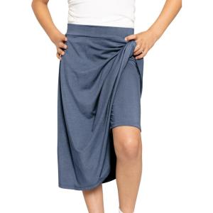 image:imageSTRETCH IS COMFORT Girls Midi Length Aline Skirt with Builtin Shorts  Size 416Light Navy