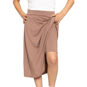 image:imageSTRETCH IS COMFORT Girls Midi Length Aline Skirt with Builtin Shorts  Size 416Mocha
