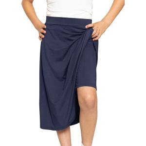 image:imageSTRETCH IS COMFORT Girls Midi Length Aline Skirt with Builtin Shorts  Size 416Navy Blue