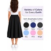 image:imageCircle Skirts for Girls  Girls Long Midi Skirt with Pockets  Soft Stretch Cotton  Size 4  16Black