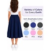 image:imageCircle Skirts for Girls  Girls Long Midi Skirt with Pockets  Soft Stretch Cotton  Size 4  16Navy Blue