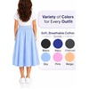 image:imageCircle Skirts for Girls  Girls Long Midi Skirt with Pockets  Soft Stretch Cotton  Size 4  16Sky Blue