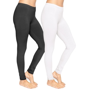 image:imageSTRETCH IS COMFORT Womens Ultra Buttery Smooth Cotton Leggings  Small to 5XBlackwhite