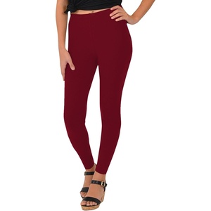 image:imageSTRETCH IS COMFORT Womens Ultra Buttery Smooth Cotton Leggings  Small to 5XBurgundy