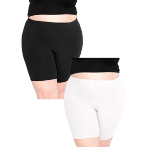 image:imageSTRETCH IS COMFORT Womens Plus Size Cotton Biker Shorts  Cotton  XLarge  7XBlackwhite