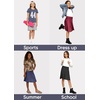 image:imageSTRETCH IS COMFORT Girls Knee to Midi Length Aline Skirt with Builtin Shorts or Leggings  Size 416Burgudy