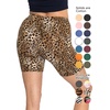 image:imageSTRETCH IS COMFORT Womens Biker Shorts Plus Size Cotton Spandex  Gym Work Out Sports Recreation Bike Running Shorts WomenBrown Cheetah