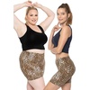 image:imageSTRETCH IS COMFORT Womens Biker Shorts Plus Size Cotton Spandex  Gym Work Out Sports Recreation Bike Running Shorts WomenBrown Cheetah