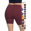 image:imageSTRETCH IS COMFORT Womens Biker Shorts Plus Size Cotton Spandex  Gym Work Out Sports Recreation Bike Running Shorts WomenBurgundy