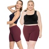 image:imageSTRETCH IS COMFORT Womens Biker Shorts Plus Size Cotton Spandex  Gym Work Out Sports Recreation Bike Running Shorts WomenBurgundy