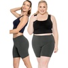 image:imageSTRETCH IS COMFORT Womens Biker Shorts Plus Size Cotton Spandex  Gym Work Out Sports Recreation Bike Running Shorts WomenCharcoal Gray