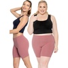 image:imageSTRETCH IS COMFORT Womens Biker Shorts Plus Size Cotton Spandex  Gym Work Out Sports Recreation Bike Running Shorts WomenDark Mauve