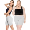 image:imageSTRETCH IS COMFORT Womens Biker Shorts Plus Size Cotton Spandex  Gym Work Out Sports Recreation Bike Running Shorts WomenHeather Gray
