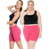 image:imageSTRETCH IS COMFORT Womens Biker Shorts Plus Size Cotton Spandex  Gym Work Out Sports Recreation Bike Running Shorts WomenHot Pink