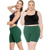 image:imageSTRETCH IS COMFORT Womens Biker Shorts Plus Size Cotton Spandex  Gym Work Out Sports Recreation Bike Running Shorts WomenHunter Green